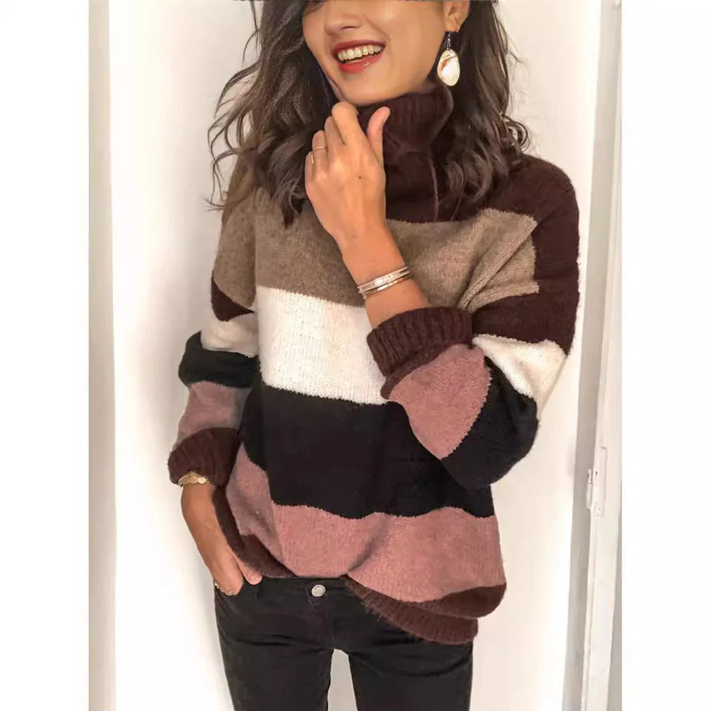 Wool Knit Relaxed Fit Striped Sweater