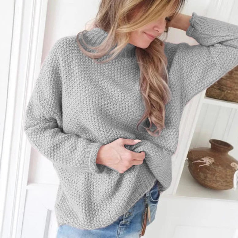 Textured Knit Relaxed Fit Pullover Sweater