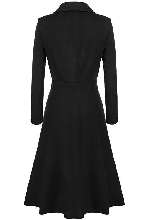 Women’s Wool Coat – Tailored Fit – Classic Lapel – Mid-Length – Button Front Closure
