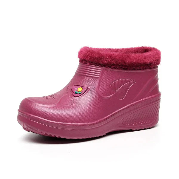 Women’s Snow Boots – Ankle Height – Waterproof Slip-On – Insulated Faux Fur Lining