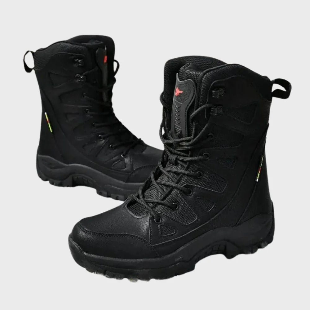 Women’s Hiking Boots – Leather Mesh Upper – High Top – Reinforced Toe – Rugged Sole
