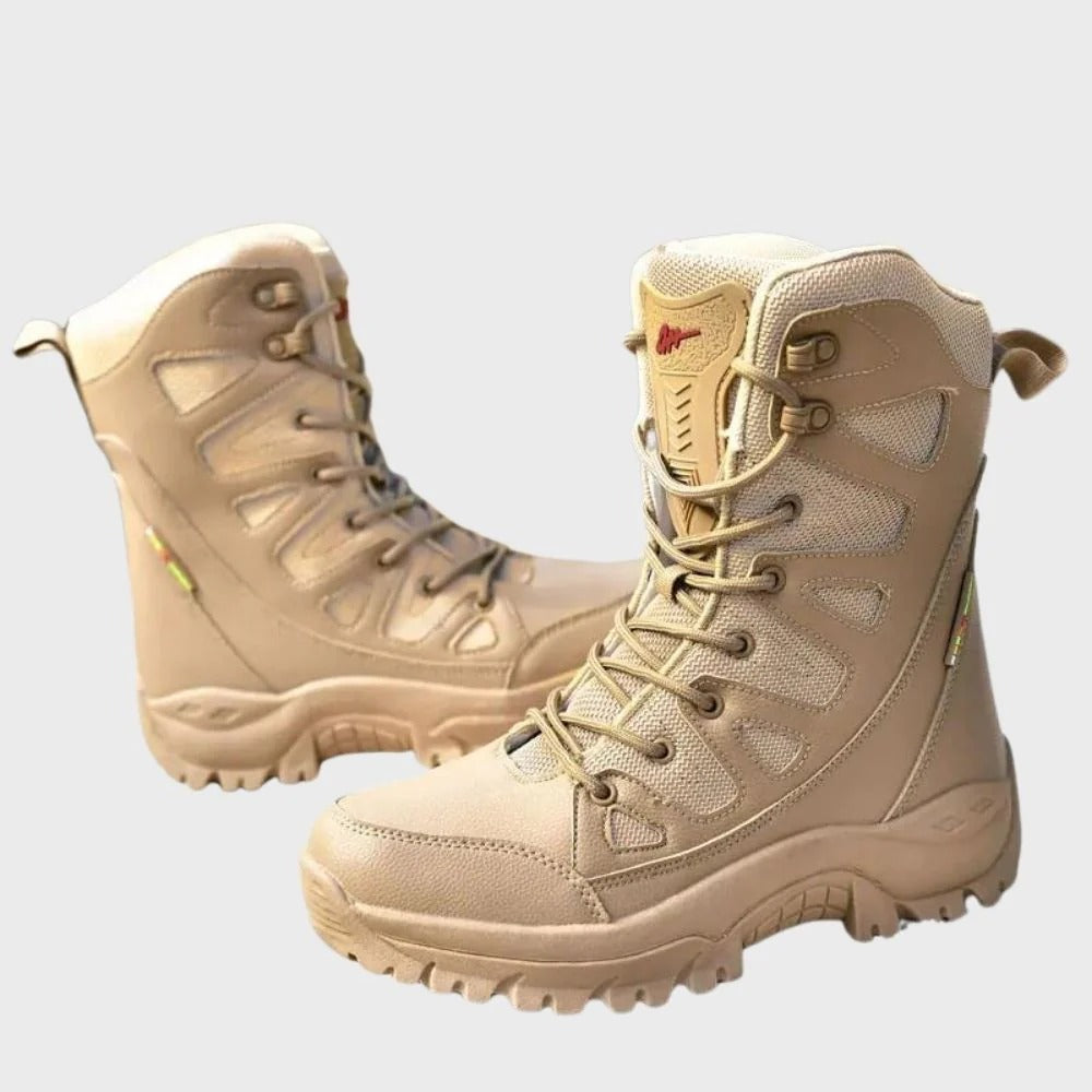 Women’s Hiking Boots – Leather Mesh Upper – High Top – Reinforced Toe – Rugged Sole
