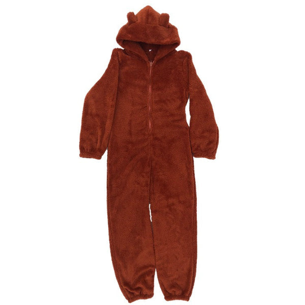 Women’s Onesie Pajama – Plush Fuzzy Fabric – Full Length – Hooded Relaxed Fit