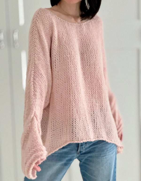 Women’s Sweater – Oversized Fit – Chunky Knit Wool – Off-Shoulder Long Sleeve Casual