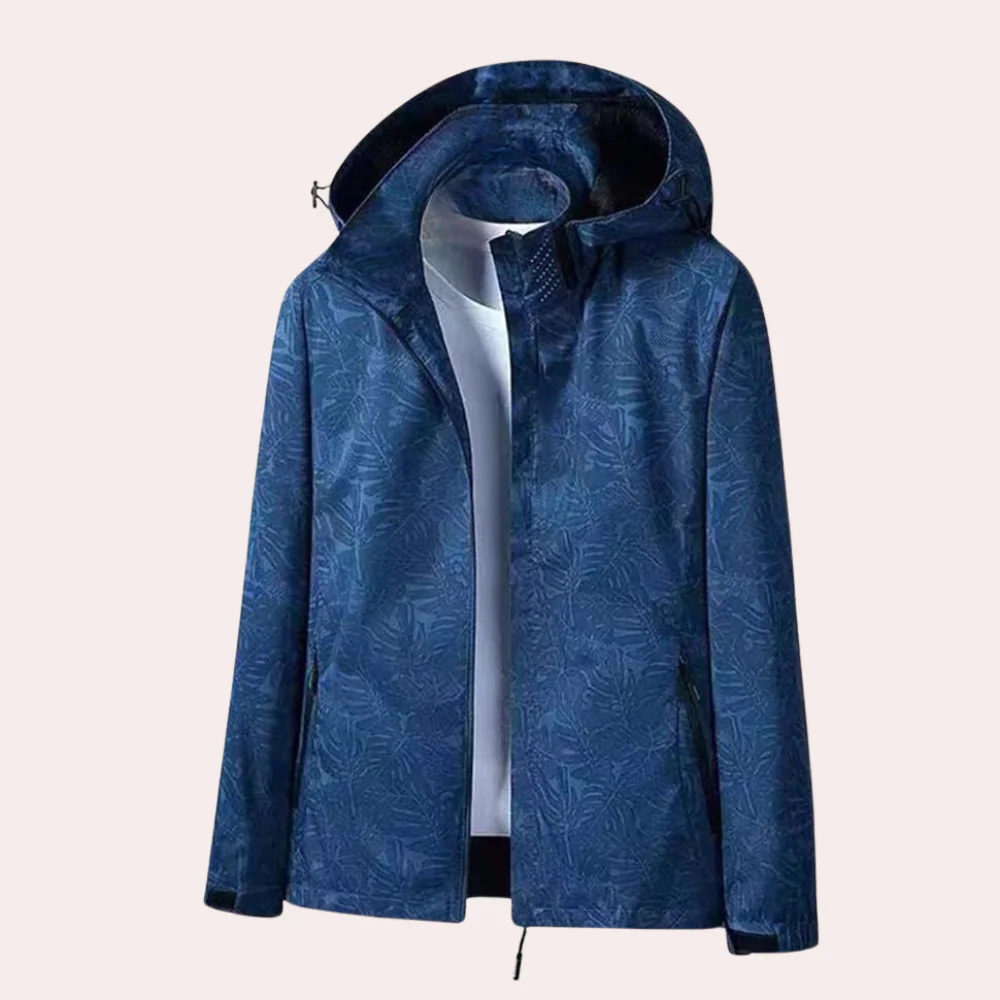 Women’s Jacket – Lightweight Straight Fit – Detachable Hood – Zipper Pockets – Printed