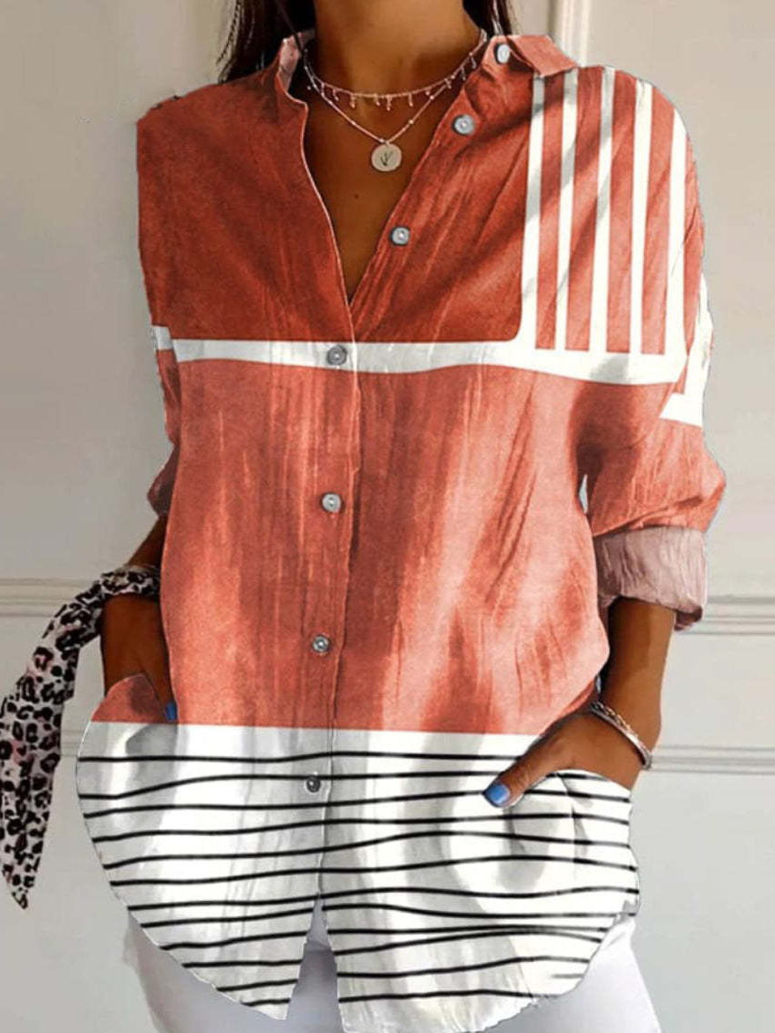Women’s Long Sleeve Shirt – Relaxed Fit – Breathable Blend – Button Down Casual Wear