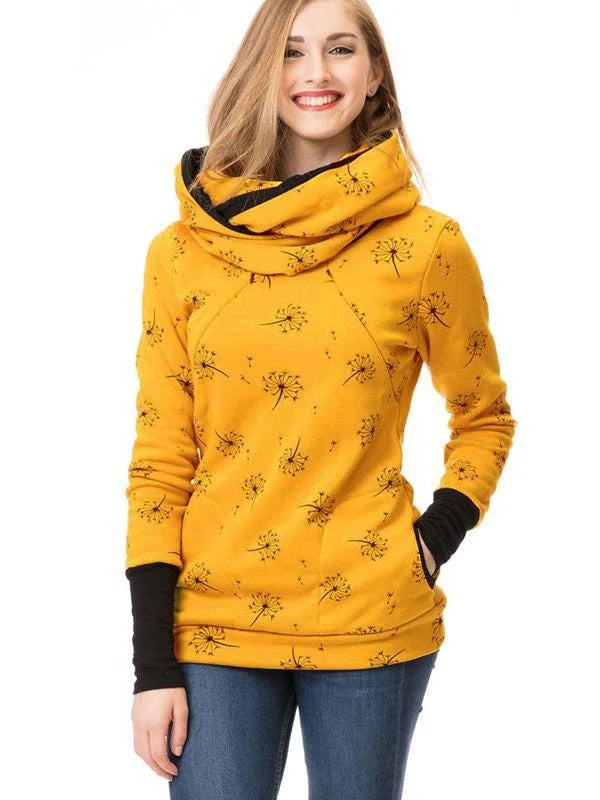 Women’s Nursing Sweatshirt – Relaxed Fit – Cotton Blend – Floral Print – Breastfeeding Access