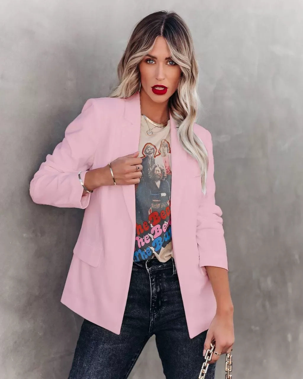 Women’s Blazer – Slim Fit – Notch Lapel – Single Button – Tailored Office Wear