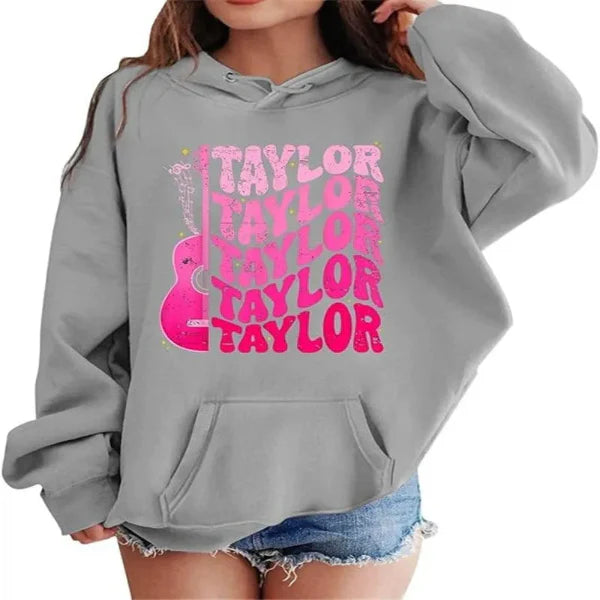 Women’s Pullover Hoodie – Oversized Fit – Guitar Graphic – Soft Cotton – Casual Wear