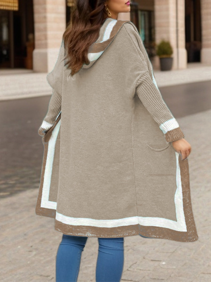 Women’s Long Cardigan Sweater Jacket – Oversized Fit – Hooded – Cozy Knit – Open Front