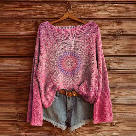 Knit Oversized Bell Sleeve Sweatshirt