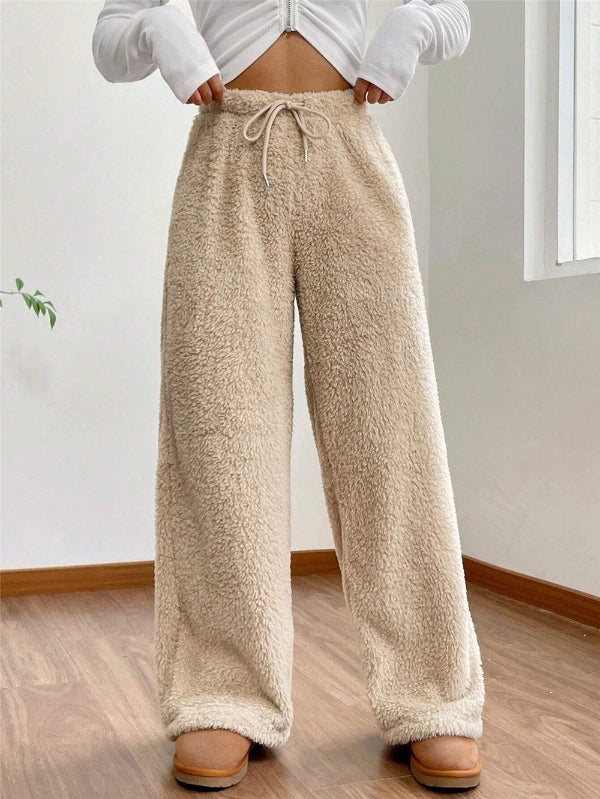 Women’s Lounge Pants – Plush Fleece – Relaxed Fit – Drawstring Waist – Full Length
