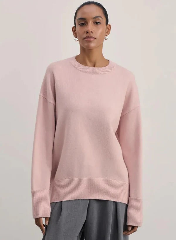 Women’s Pullover Sweater – Relaxed Fit – Soft Knit – High Neck – Long Sleeve Ribbed Trim