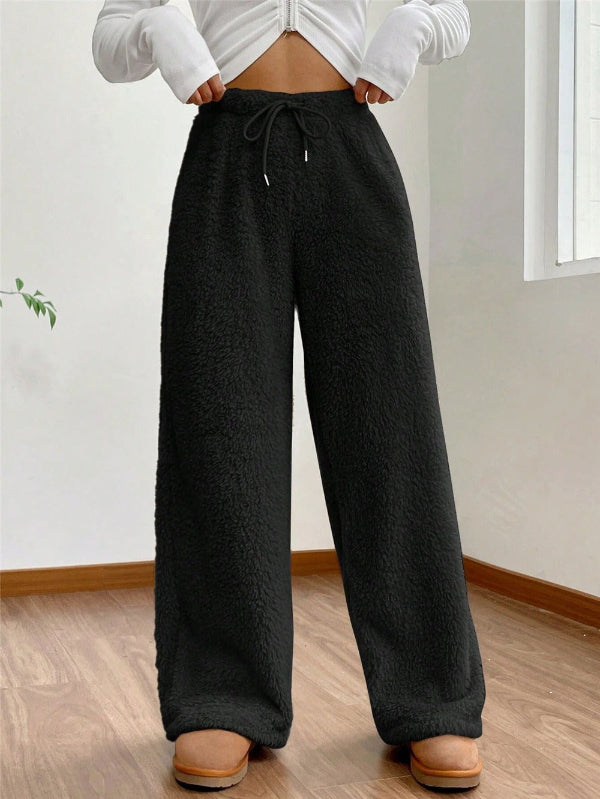 Women’s Lounge Pants – Plush Fleece – Relaxed Fit – Drawstring Waist – Full Length