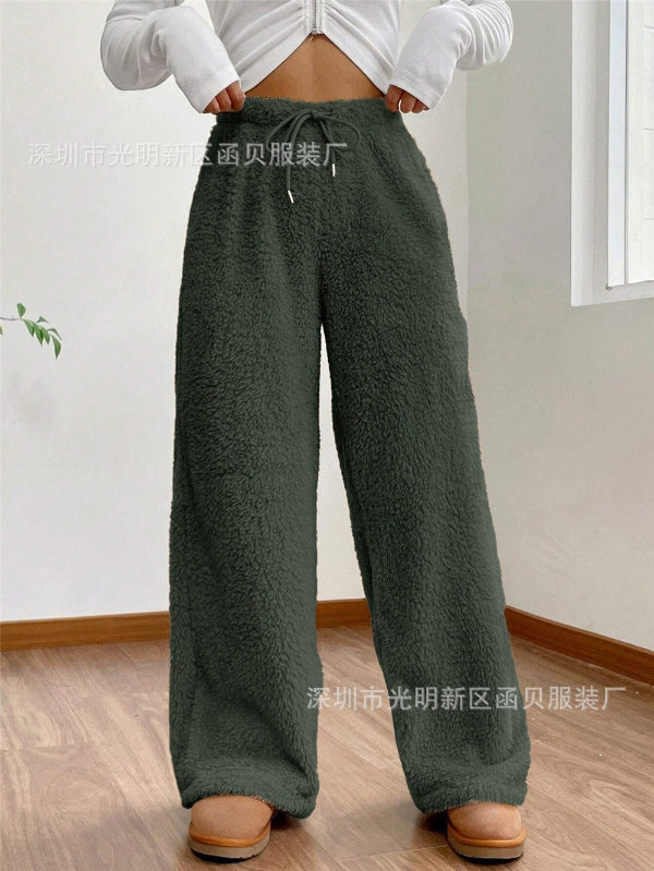 Women’s Lounge Pants – Plush Fleece – Relaxed Fit – Drawstring Waist – Full Length
