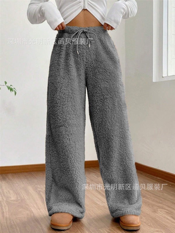 Women’s Lounge Pants – Plush Fleece – Relaxed Fit – Drawstring Waist – Full Length