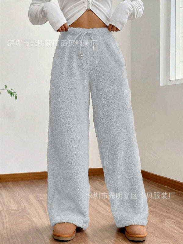 Women’s Lounge Pants – Plush Fleece – Relaxed Fit – Drawstring Waist – Full Length