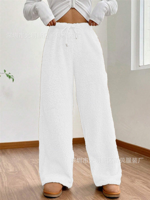Women’s Lounge Pants – Plush Fleece – Relaxed Fit – Drawstring Waist – Full Length