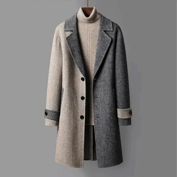 Women’s Trench Coat – Wool Blend – Tailored Fit – Full Length – Lapel Collar – Button Front