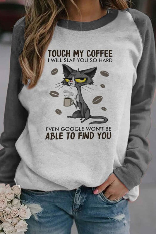Patchwork Graphic Cat Print Relaxed Fit Shirt
