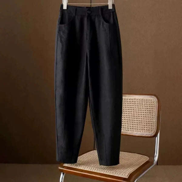 Women’s Harem Pants – High Waist – Cotton Blend – Ankle Length – Relaxed Fit