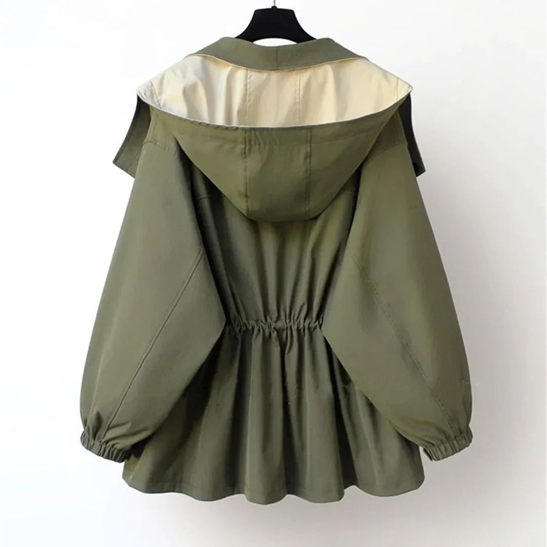 Women’s Coat – Oversized Fit – Wool Blend – Statement Collar – Adjustable Cuffs