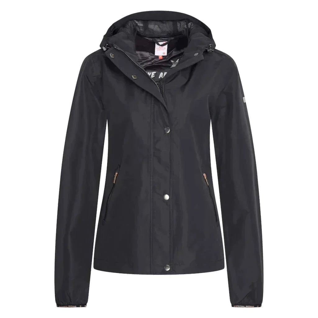 Rain hooded jacket for women with front pocket