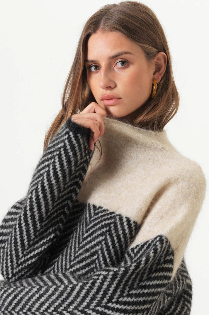 Women's cozy turtleneck sweatshirt