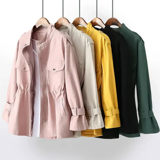 Elegant trench coat for women with adjustable waist