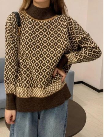 Women's semi turtle neck sweater