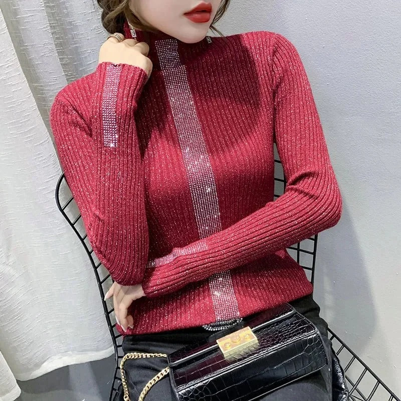 Women's loose fit turtleneck sweater