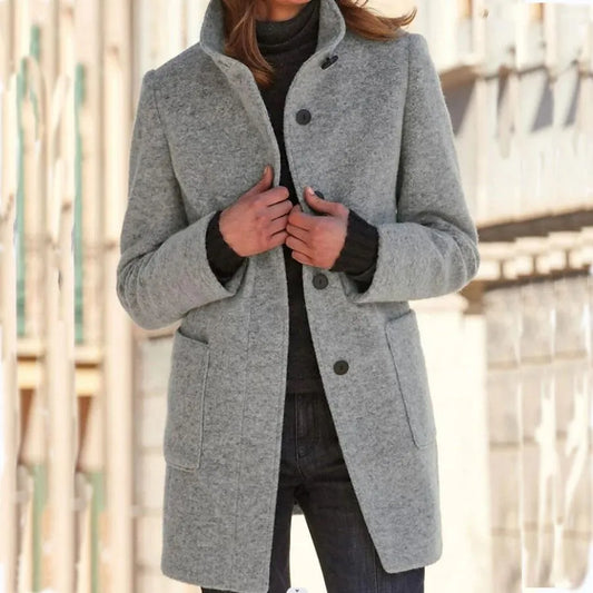 Elegant Stand Collar Coat