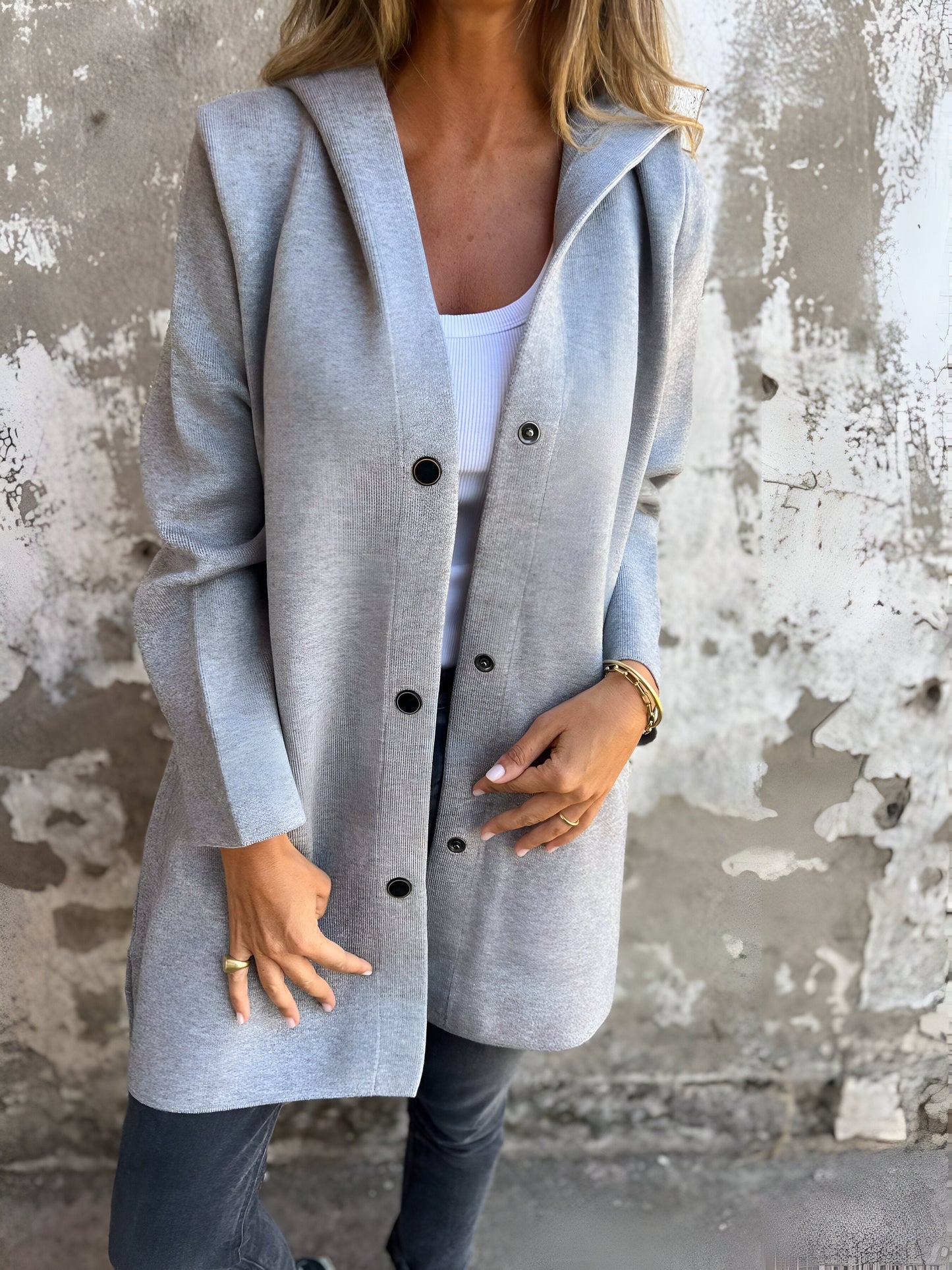 Women's hooded single-breasted casual autumn winter jacket