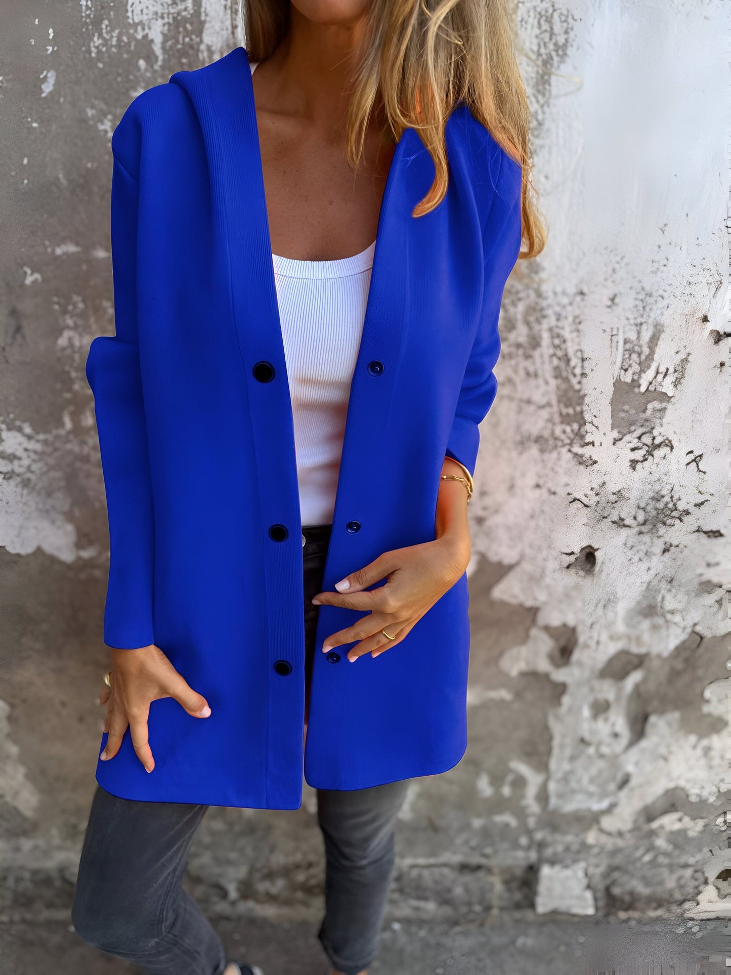 Women's hooded single-breasted casual autumn winter jacket