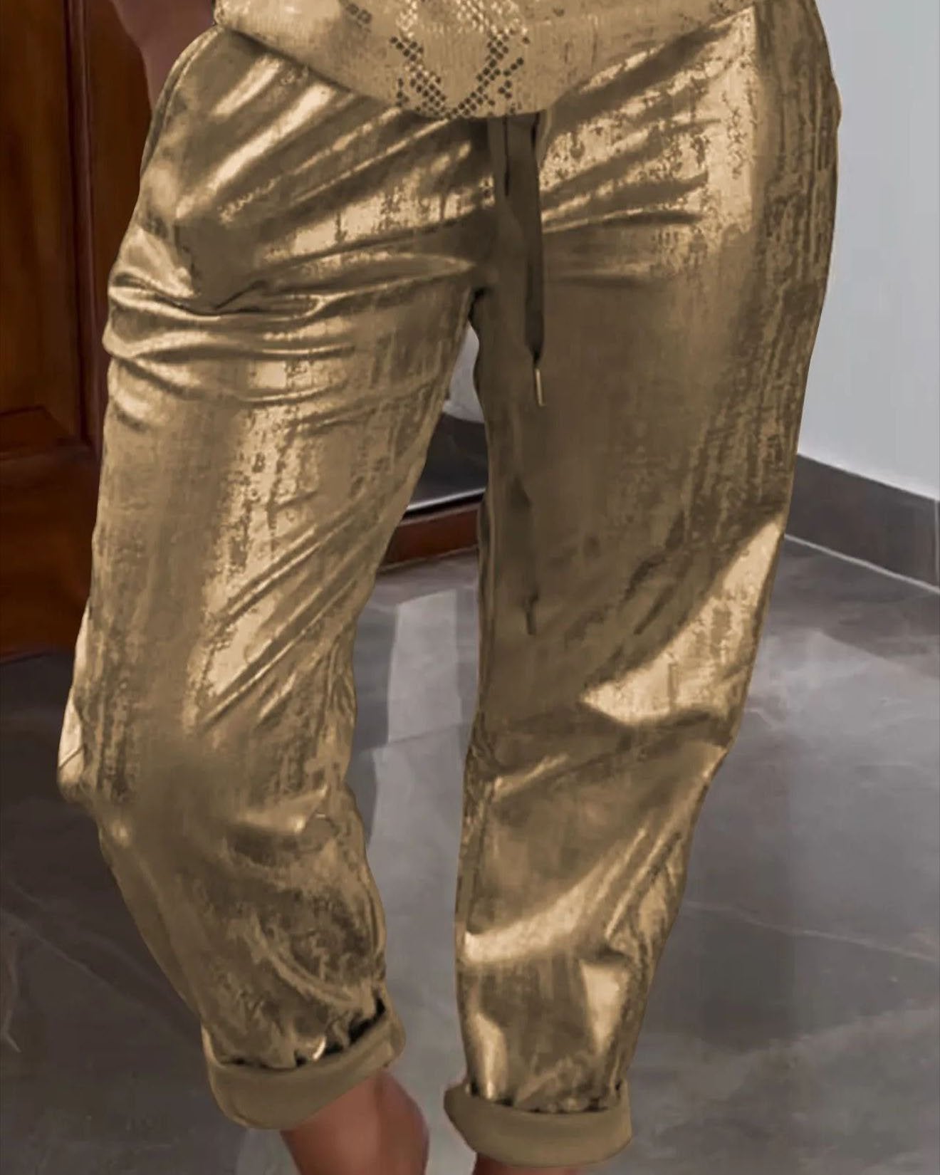 Women's drawstring bling pants