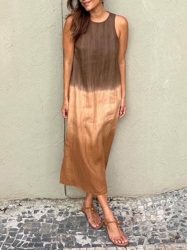 Women's Maxi Dress - Sleeveless Flowing Fit - Lightweight Casual Elegant