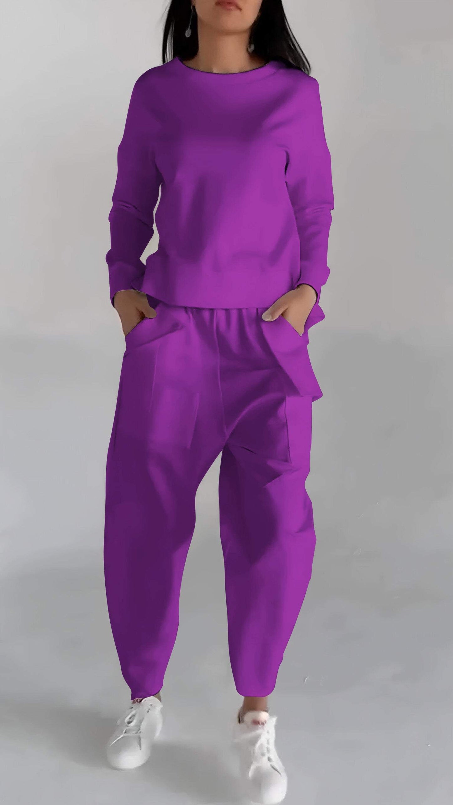 Women's lace-up long-sleeve top with multi-pocket pants set