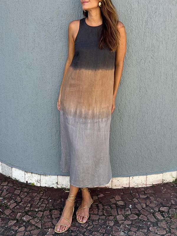 Women's Maxi Dress - Sleeveless Flowing Fit - Lightweight Casual Elegant