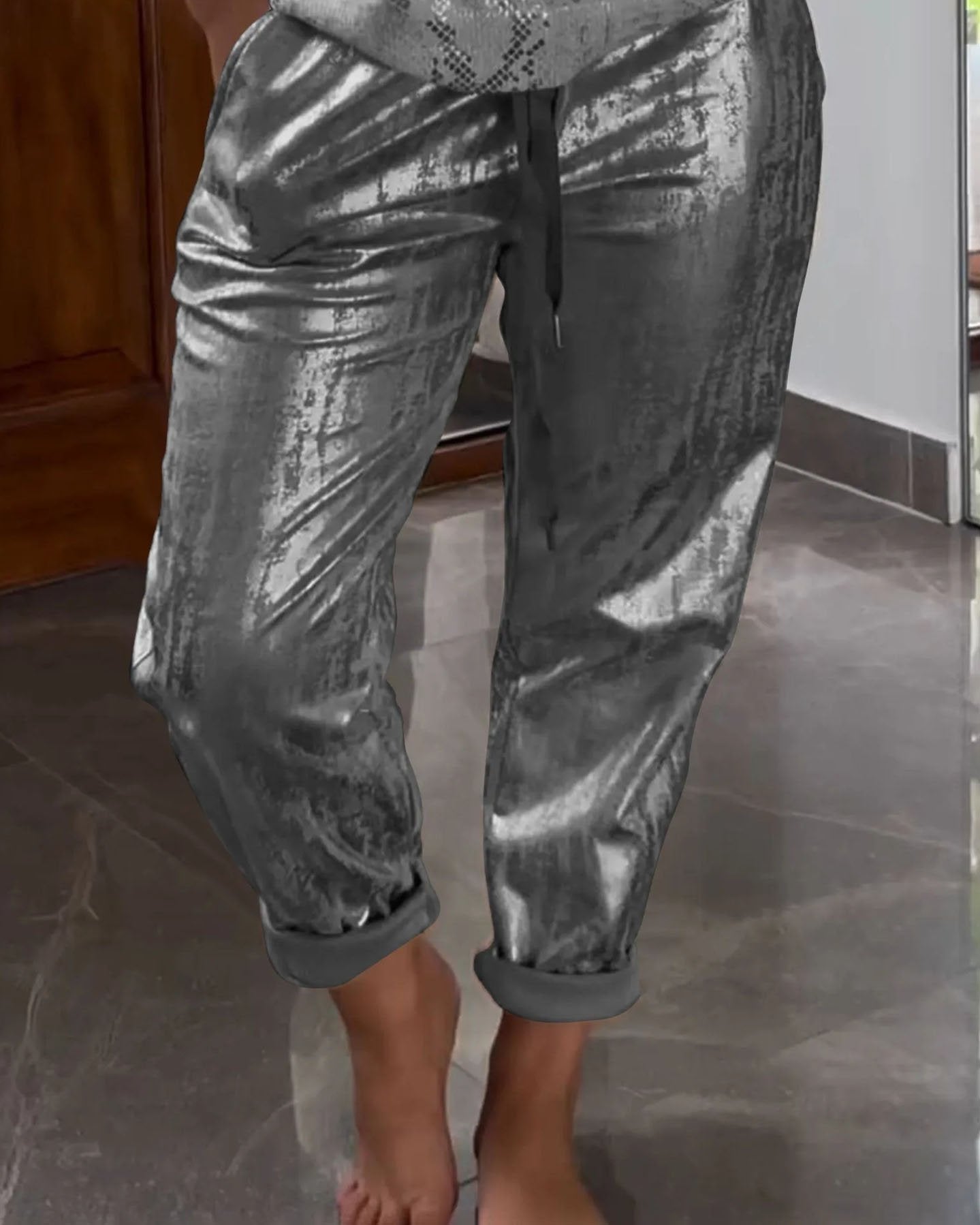Women's drawstring bling pants