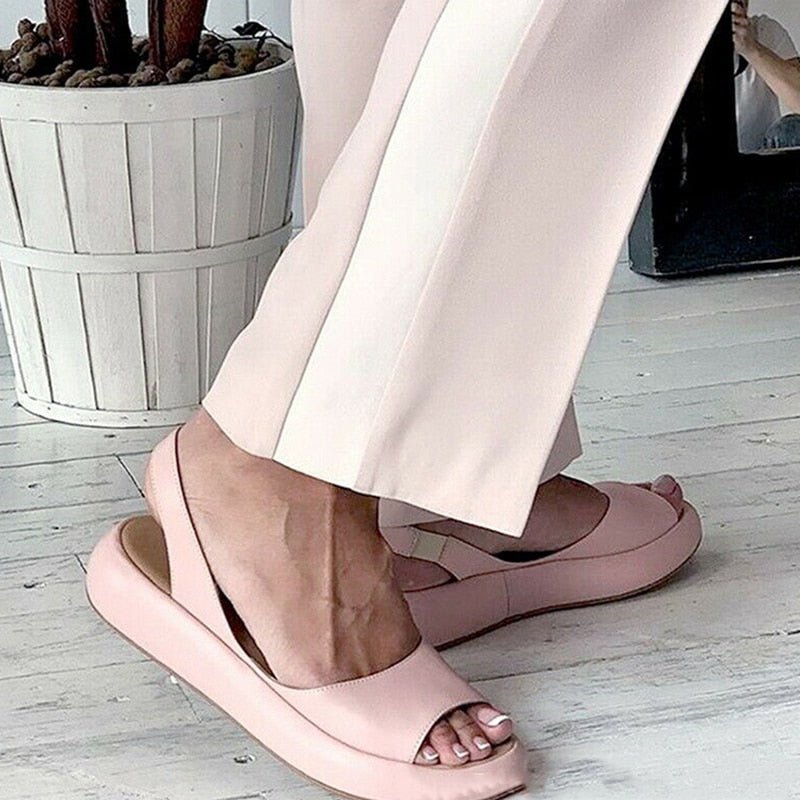 Women's Slingback Flats - Open Toe - Comfortable Casual Wear