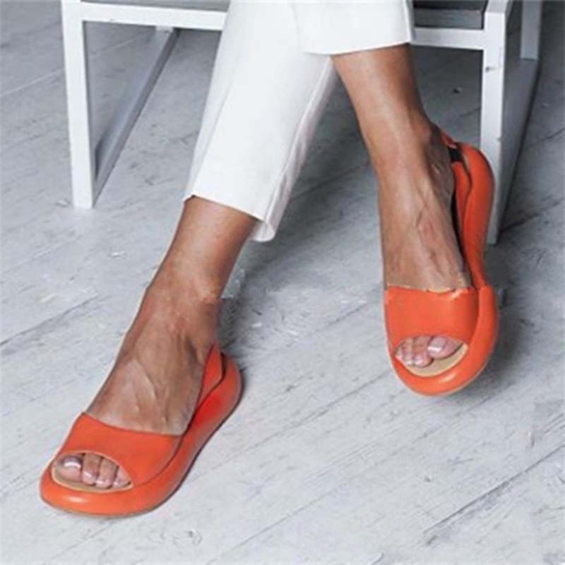 Women's Slingback Flats - Open Toe - Comfortable Casual Wear