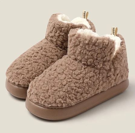 Unisex High-Top Slippers – Faux Shearling – Plush Lining – Thick Sole Indoor Comfort