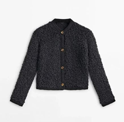 Long-Sleeved Elegant Wool Blend Coat