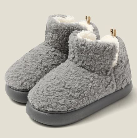 Unisex High-Top Slippers – Faux Shearling – Plush Lining – Thick Sole Indoor Comfort