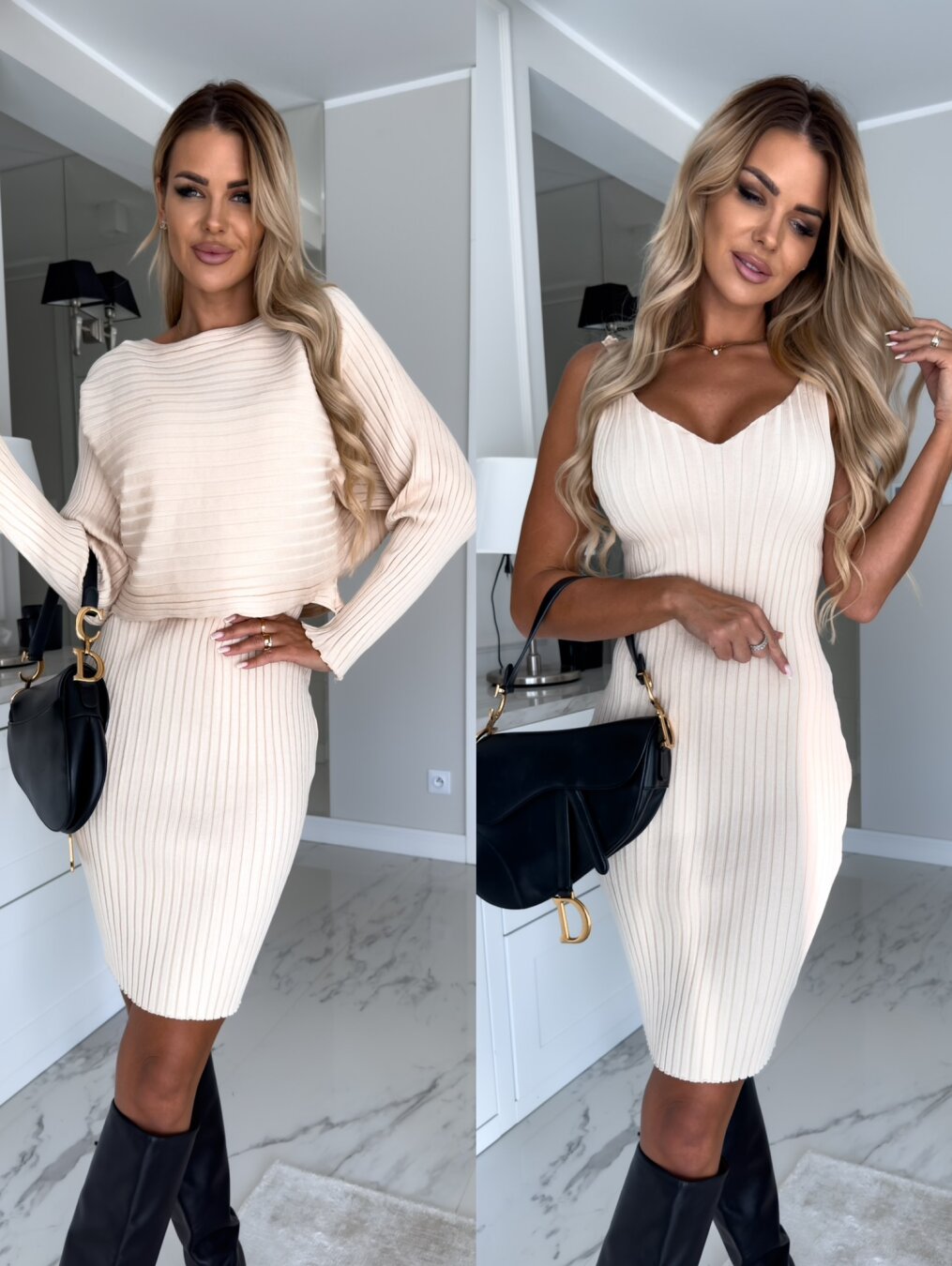 Women's sleeveless dress with matching sweater