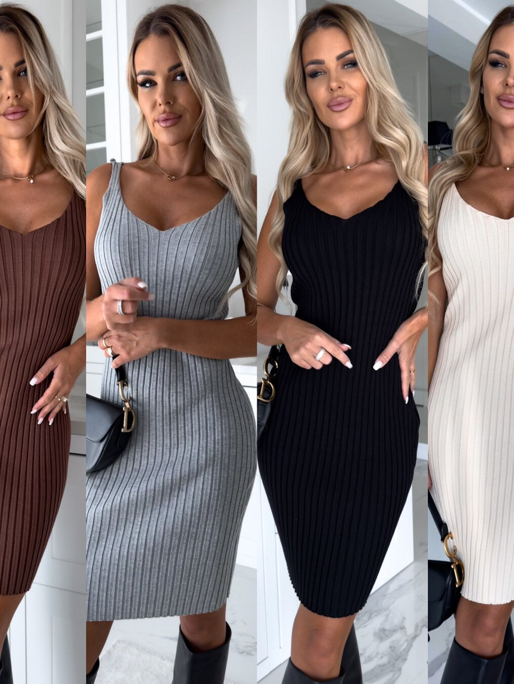 Women's sleeveless dress with matching sweater