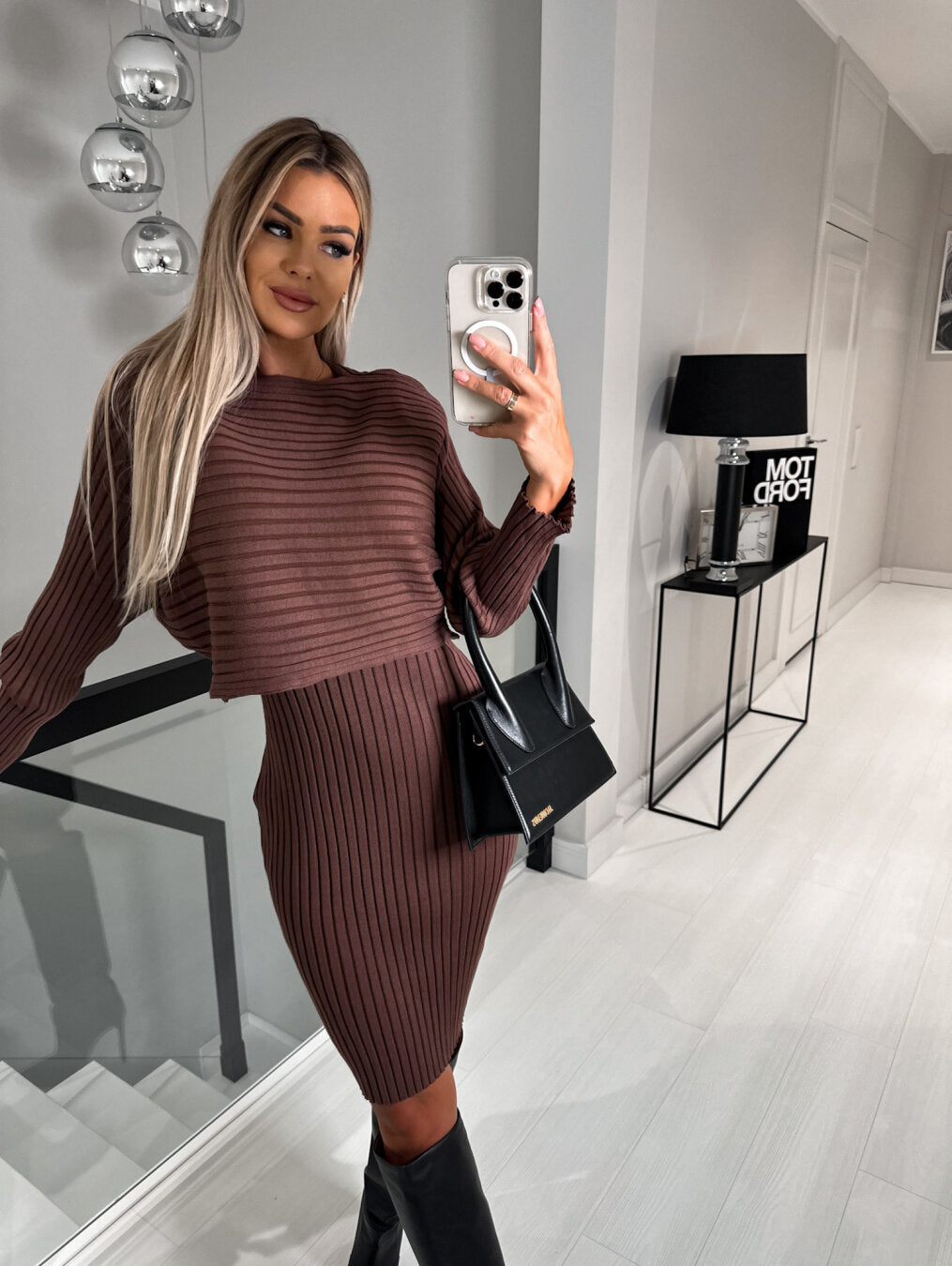 Women's sleeveless dress with matching sweater