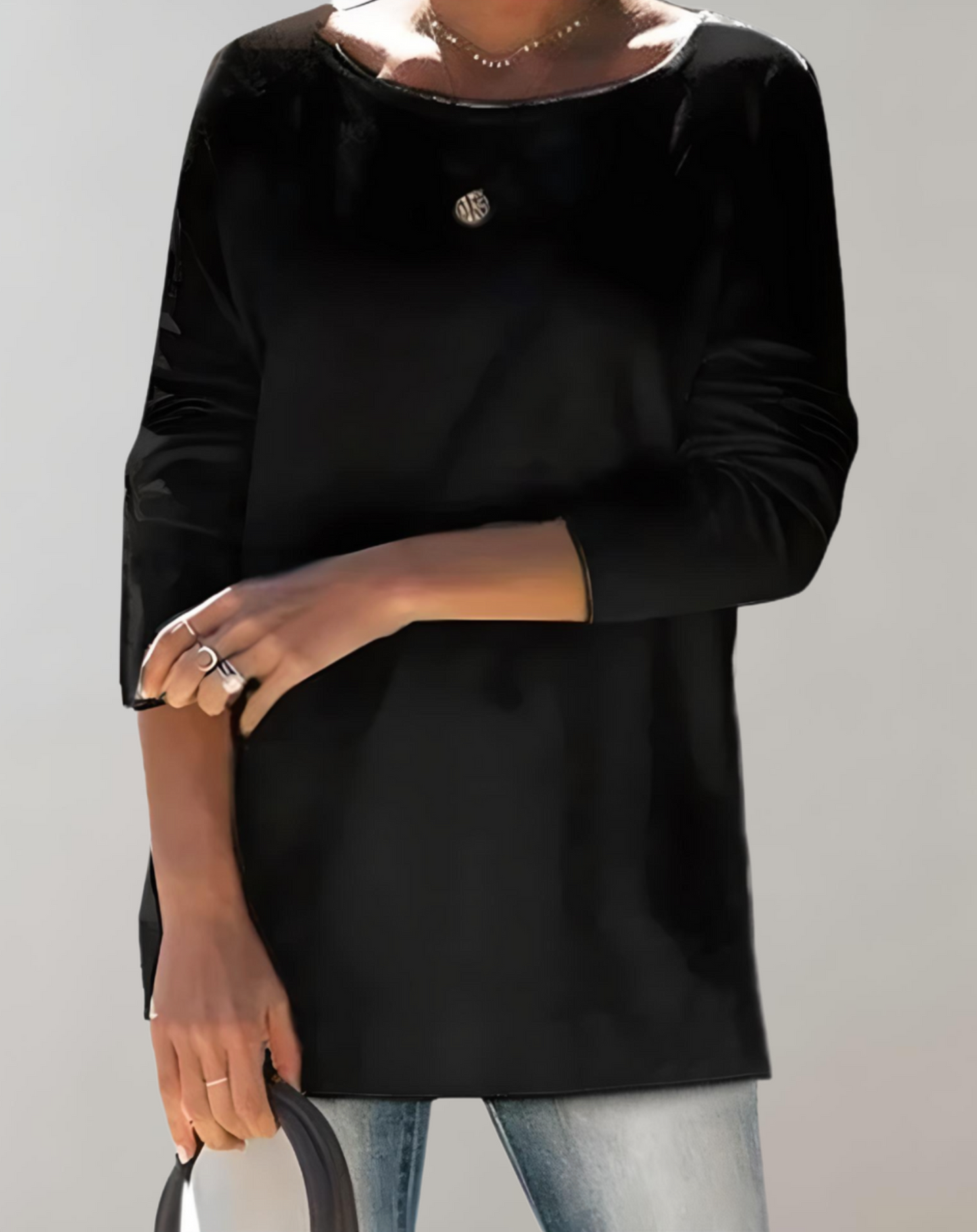 Women’s stylish long round neck sweater