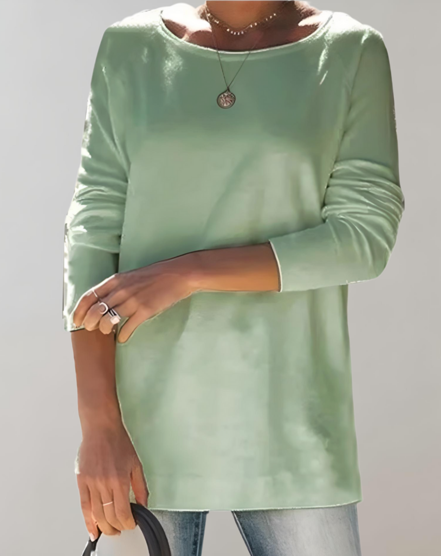 Women’s stylish long round neck sweater