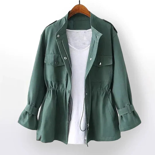 Elegant trench coat for women with adjustable waist